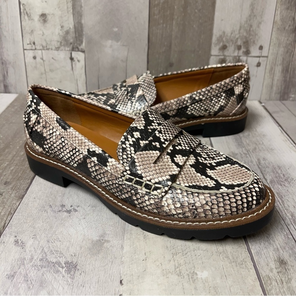 Anne Klein iFlex Snake Print Evelyn Penny Loafers Size 6.5